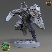 Oath of Vengeance Paladin, Fighter | 28mm, 32mm, 54mm, 75mm Scales | 100mm Tall | Dungeons and Dragons | Pathfinder | Daybreak Miniatures - Only-Games