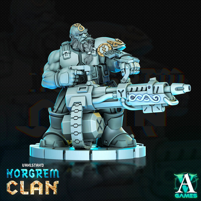 Norgrem Raider - Vahlstahd | Sci-Fi Miniature| 28mm,32mm Scales | 54mm, 75mm TALL | Collector Resin Mini for Painting | Archvillain Games - Only-Games