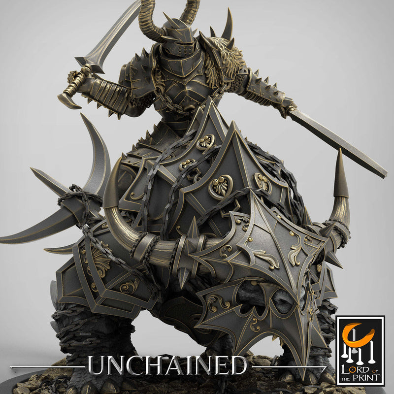 Chaos Knight on Armored Muscular Beast, Oathbreaker Paladin |  Dungeons and Dragons 5e  | 28mm,32mm,54mm,75mm Scale| Pathfinder | - Only-Games