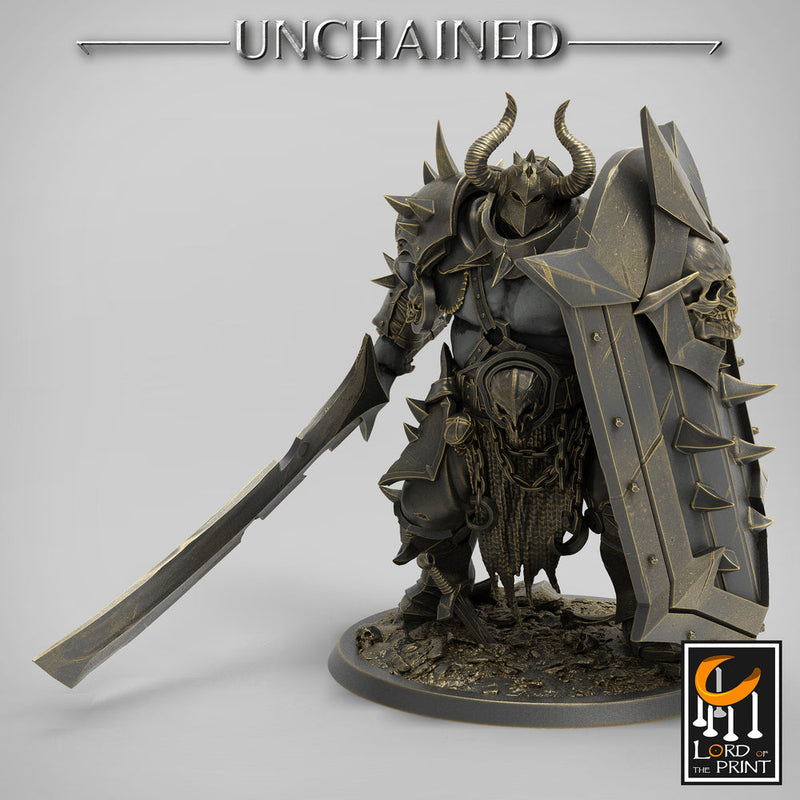 Heavy Chaos Knight Army | Oathbreaker Paladin, Sword and Shield | 28mm, 32mm,75mm Scales, 100mm Tall | Dungeons and Dragons | Pathfinder | - Only-Games