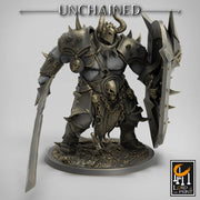 Heavy Chaos Knight Army | Oathbreaker Paladin, Sword and Shield | 28mm, 32mm,75mm Scales, 100mm Tall | Dungeons and Dragons | Pathfinder | - Only-Games