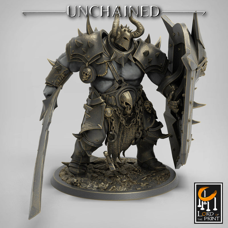 Heavy Chaos Knight Army | Oathbreaker Paladin, Sword and Shield | 28mm, 32mm,75mm Scales, 100mm Tall | Dungeons and Dragons | Pathfinder | - Only-Games