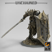 Heavy Chaos Knight Army | Oathbreaker Paladin, Sword and Shield | 28mm, 32mm,75mm Scales, 100mm Tall | Dungeons and Dragons | Pathfinder | - Only-Games