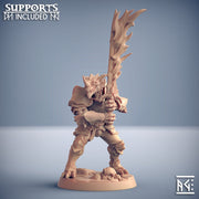Dragonborn Paladin Fighter 2-handed Flaming Sword  | 28mm, 32mm, 54mm, 75mm Scale Resin Miniature | Dungeons and Dragons | Pathfinder | - Only-Games