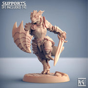 Dragonborn Paladin Fighter Sword & Shield | 28mm, 32mm, 54mm, 75mm Scale Resin Miniature | Dungeons and Dragons 5E | Pathfinder | - Only-Games