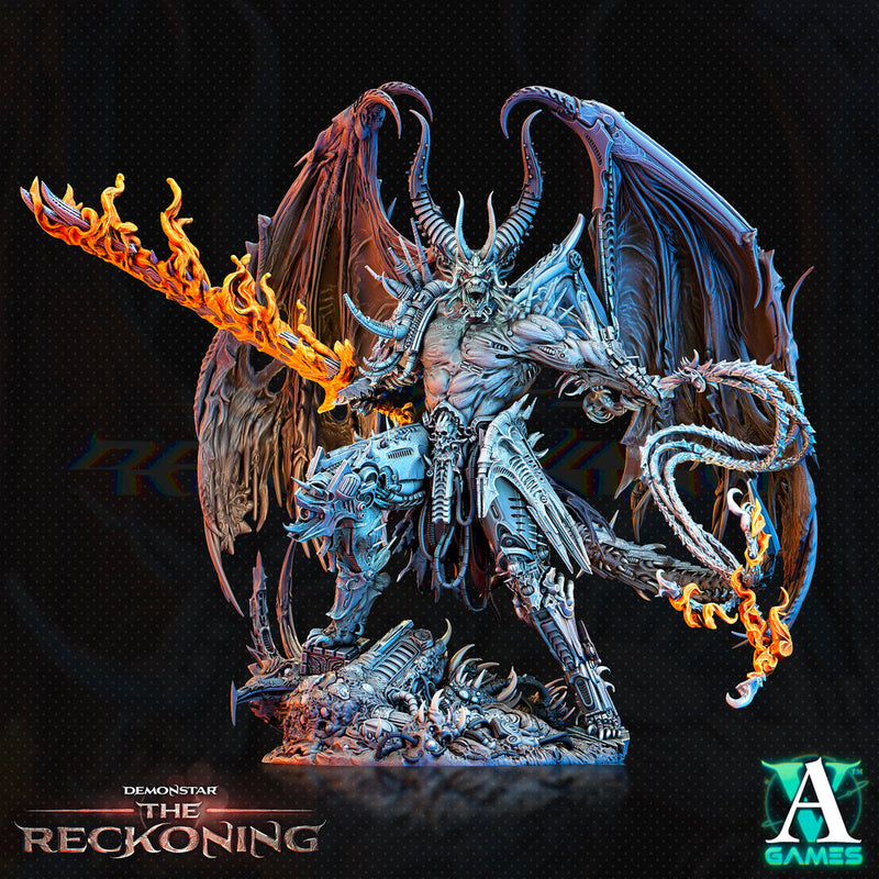 Galactic Demon Devil Lord Amaros Pit Fiend | 140mm, 112mm, 64mm Tall | 3d printed | Dungeons and Dragons | Archvillain Games Sci-Fi - Only-Games