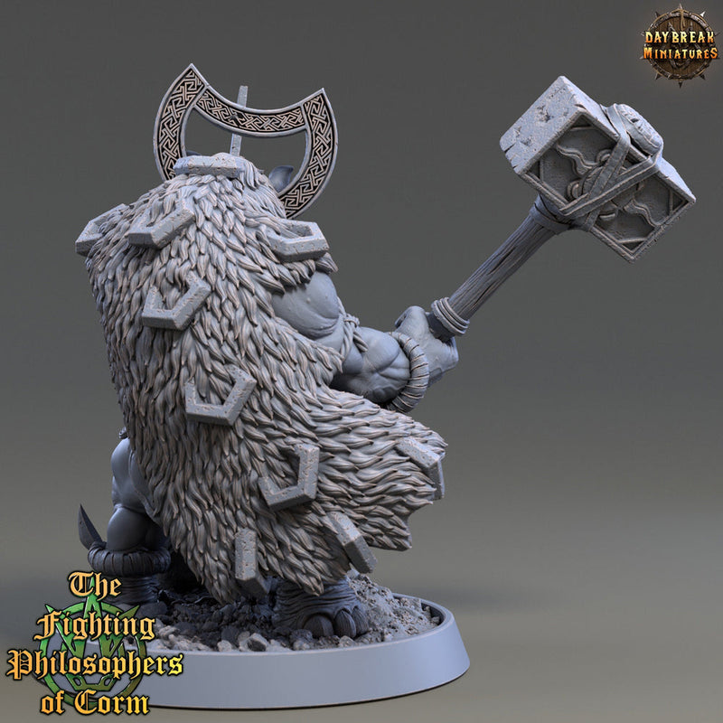 Rhinokin, Rhino-folk Warrior  Scales: 28mm, 32mm,54mm,75mm | D&D 5e Megaboss | Dungeons and Dragons | Pathfinder | Daybreak Miniatures - Only-Games