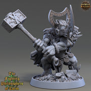 Rhinokin, Rhino-folk Warrior  Scales: 28mm, 32mm,54mm,75mm | D&D 5e Megaboss | Dungeons and Dragons | Pathfinder | Daybreak Miniatures - Only-Games