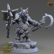 Rhinokin, Rhino-folk Warrior  Scales: 28mm, 32mm,54mm,75mm | D&D 5e Megaboss | Dungeons and Dragons | Pathfinder | Daybreak Miniatures - Only-Games