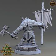 Rhinokin, Rhino-folk Warrior  Scales: 28mm, 32mm,54mm,75mm | D&D 5e Megaboss | Dungeons and Dragons | Pathfinder | Daybreak Miniatures - Only-Games