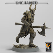 Fighter Great Axe, Light Soldier, Oathbreaker Paladin,  Unpainted Miniature | 28mm, 32mm,75mm Scales | Dungeons and Dragons | Pathfinder | - Only-Games