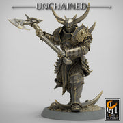 Fighter Great Axe, Light Soldier, Oathbreaker Paladin,  Unpainted  | 28mm, 32mm,54mm,75mm Scales | Dungeons and Dragons | Pathfinder | - Only-Games