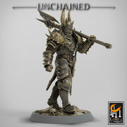 Fighter Great Axe, Light Soldier, Oathbreaker Paladin,  Unpainted Miniature | 28mm, 32mm,75mm Scales | Dungeons and Dragons | Pathfinder | - Only-Games