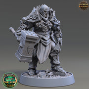 Oath of  Devotion Paladin Unpainted  | 28mm, 32mm, 54mm, 75mm Scales | 100mm Tall | Dungeons and Dragons | Pathfinder | Daybreak Miniatures - Only-Games