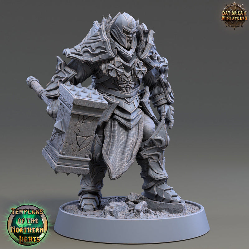 Oath of  Devotion Paladin Unpainted  | 28mm, 32mm, 54mm, 75mm Scales | 100mm Tall | Dungeons and Dragons | Pathfinder | Daybreak Miniatures - Only-Games