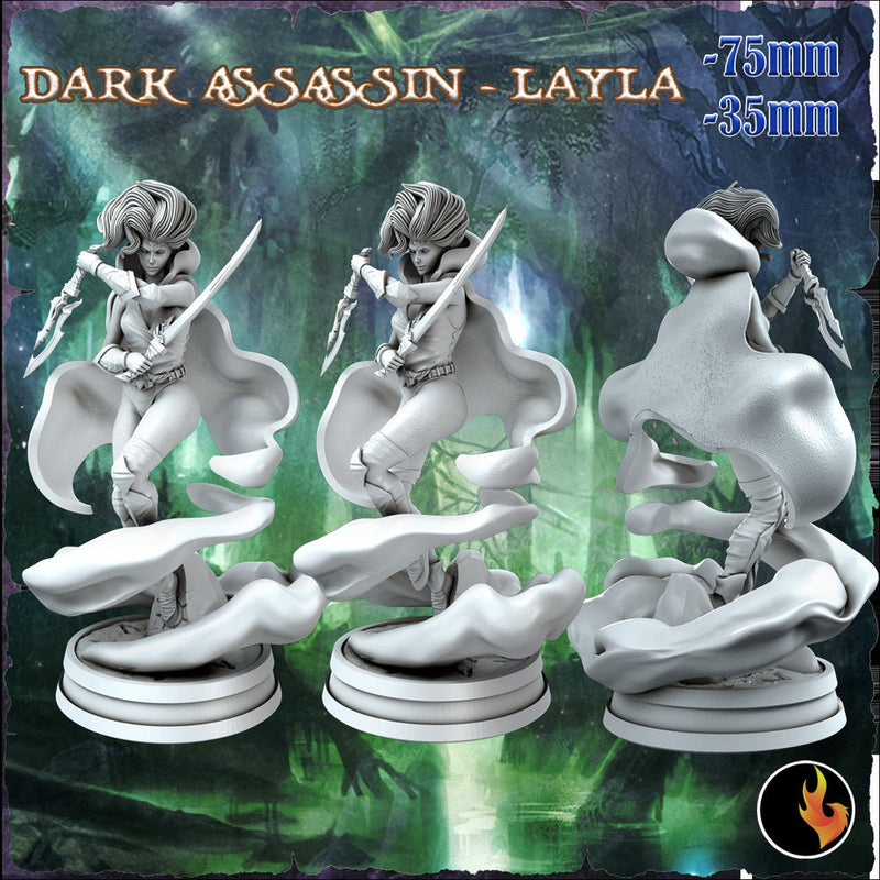 Female Elf Assassin Sexy Pinup  | 28mm, 32mm, 54mm,75mm Scale | Dungeons and Dragons 5e Miniatures | DnD Mini | - Only-Games