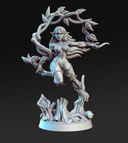 Female Wood Elf Druid, Alura Forest Dryad | 28mm Scale | 32mm Scale | 75mm Scale | Minis - D&D 5e - Pathfinder Sexy Figurine- RN Estudio - Only-Games