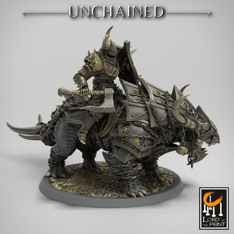 Chaos Knight on Armored Muscular Beast, Oathbreaker Paladin |  Dungeons and Dragons 5e  | 28mm,32mm,54mm,75mm Scale | Pathfinder | - Only-Games