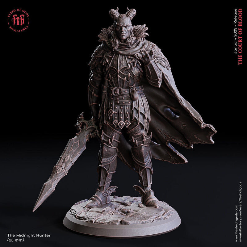 Tiefling Warlock Hexblade, Fighter, Ranger, Blood Hunter | 28mm, 32mm,75mm Scales | 100mmTall | Player Character Mini-D&D 5e | Flesh of Gods - Only-Games