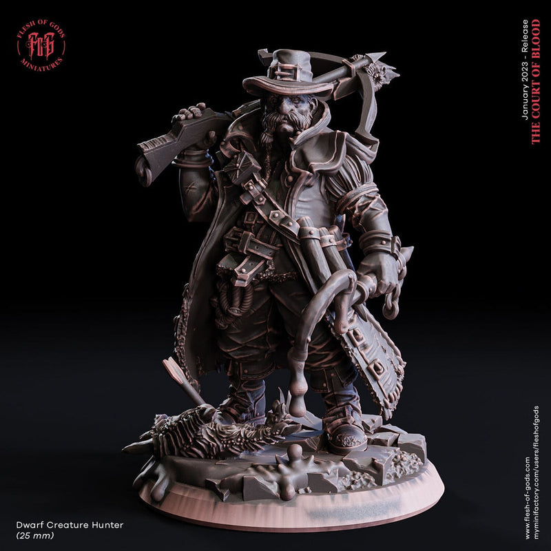 Dwarf Fighter Inquisitor Eldritch Knight Witch Hunter| Monster Slayer Ranger, Hexblade | 28mm, 32mm,75mm Scales | 100mmTall | Flesh of Gods - Only-Games