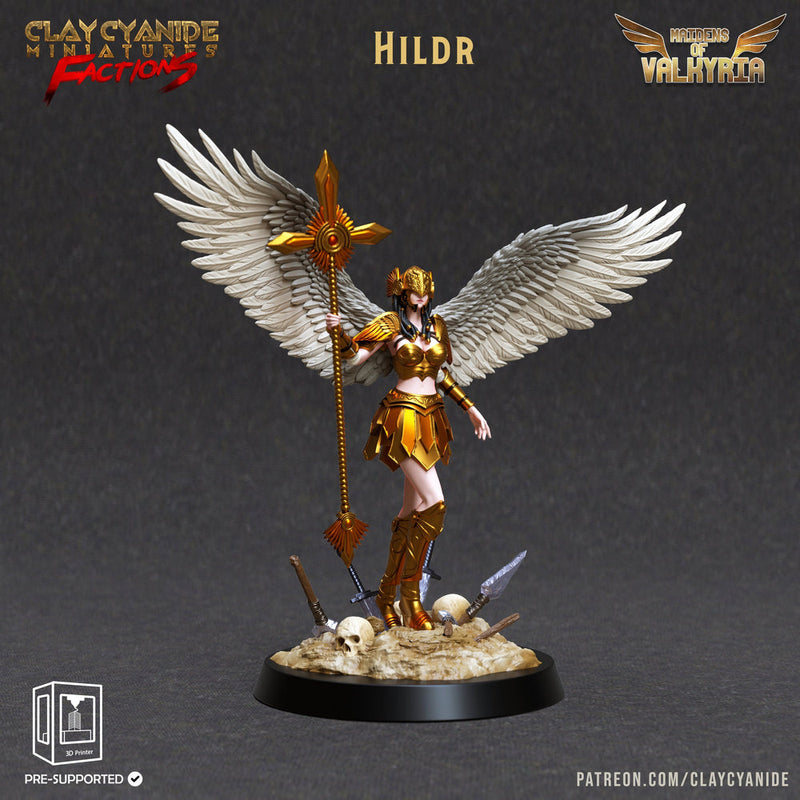 Female Valkyrie Angel Celestial Paladin of Vengeance | 28mm, 32mm, 75mm Scales | Dungeons and Dragons 5e | Pathfinder | Archvillain Games - Only-Games