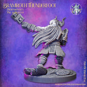 Dwarf Fighter Paladin Battle Hammer | Dungeons and Dragons Resin Figure Miniature | 28mm,32mm,75mm Scales | Pathfinder Mini for Painting | - Only-Games