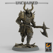 Fighter Great Axe, Light Soldier, Oathbreaker Paladin,  Unpainted Miniature | 28mm, 32mm,75mm Scales | Dungeons and Dragons | Pathfinder | - Only-Games