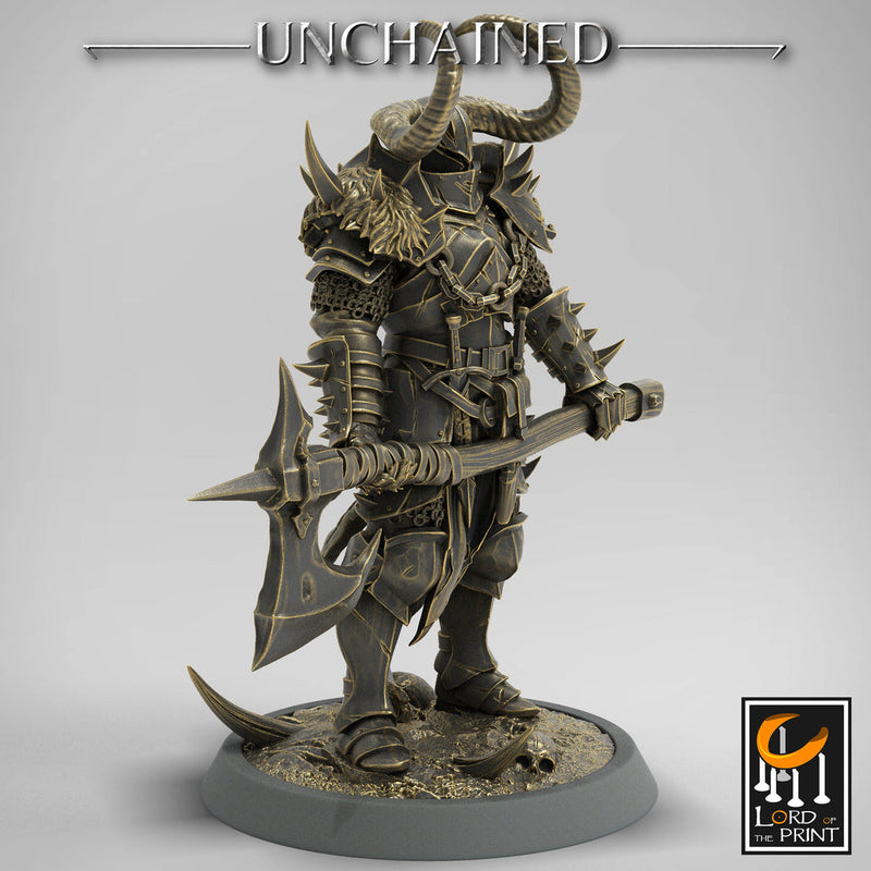 Fighter Great Axe, Light Soldier, Oathbreaker Paladin,  Unpainted Mini | 28mm,32mm,54mm,75mm,100mm Scales | Dungeons & Dragons | Pathfinder - Only-Games