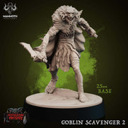 Goblin with Short Sword Scavenger  | Dungeons and Dragons | 28mm,32mm,54mm,75mm Scales | Pathfinder Mini for Painting | Mammoth Factory - Only-Games