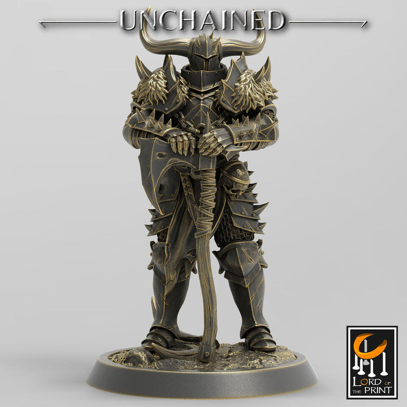 Fighter Great Axe, Light Soldier, Oathbreaker Paladin,  Unpainted Miniature | 28mm, 32mm,75mm Scales | Dungeons and Dragons | Pathfinder | - Only-Games