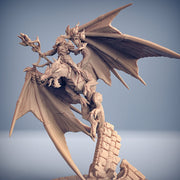 Dragonborn Wizard Sorcerer, Battle Mage mounted on Dragon | 28mm, 32mm, 54mm, 75mm Scale Resin| Dungeons and Dragons 5E | Pathfinder | - Only-Games
