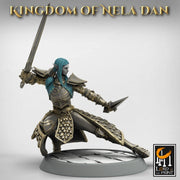 High Elf Two Weapon Master, Moon Elf,  Eladrin  Unpainted Miniature | 28mm, 32mm,75mm Scales | Dungeons and Dragons | Pathfinder | - Only-Games