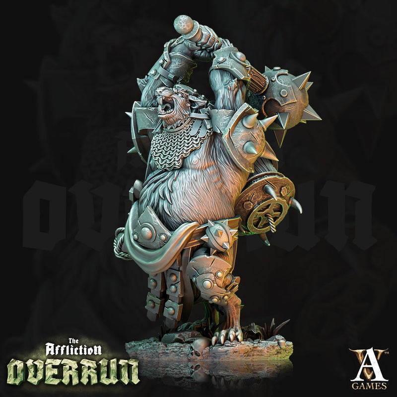 Wererat in Heavy Armor w/ Mace | Unpainted  Resin Miniature | Dungeons and Dragons 5e | 28mm,32mm,75mm Scales | Pathfinder ratfolk |D&D - Only-Games