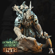 Gnoll Brute with Axe  | Resin Miniature | Dungeons and Dragons | 28mm,32mm,75mm Scales | Pathfinder hyena humanoid | D&D 5e | Archvillain - Only-Games