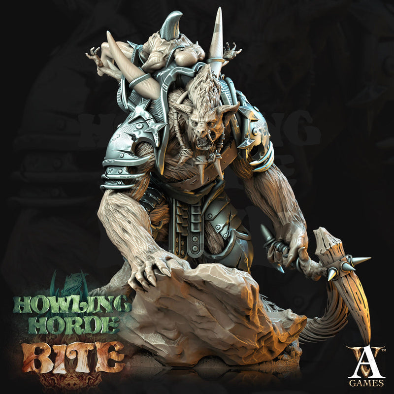 Gnoll Brute with Axe  | Resin Miniature | Dungeons and Dragons | 28mm,32mm,75mm Scales | Pathfinder hyena humanoid | D&D 5e | Archvillain - Only-Games