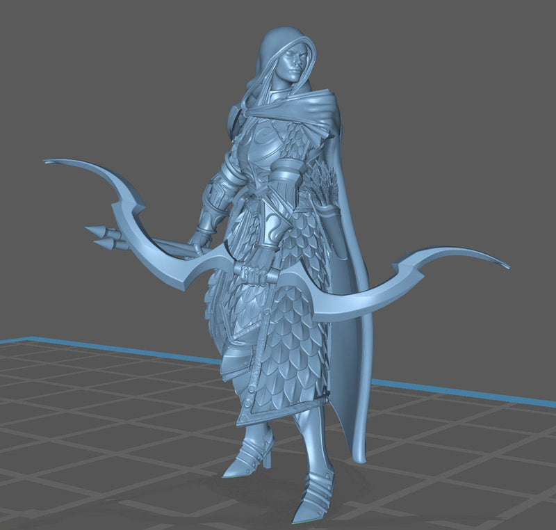 High Elf Archer Sharpshooter Fighter , Moon Elf,  Eladrin Unpainted Miniature | 28mm, 32mm,75mm Scales | Dungeons and Dragons | Pathfinder | - Only-Games
