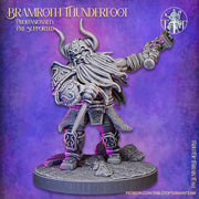 Dwarf Fighter Paladin Battle Hammer | Dungeons and Dragons Resin Figure Miniature | 28mm,32mm,75mm Scales | Pathfinder Mini for Painting | - Only-Games