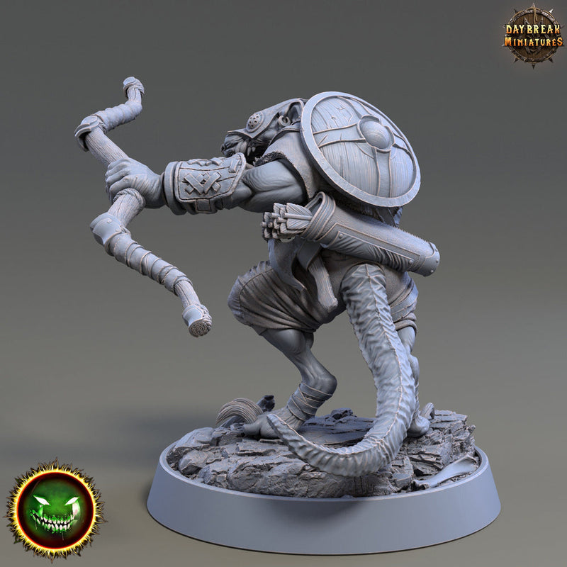 Wererat Archer, Ratfolk, Ratman | Resin | Dungeons and Dragons 5e | 28mm,32mm,54m,75mm Scales | Pathfinder D&D | Daybreak Miniatures - Only-Games