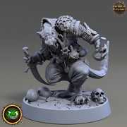 Wererat Assassin Rogue, Ratfolk, Ratman |Resin| Dungeons and Dragons 5e | 28mm,32mm,54m,75mm Scales | Pathfinder D&D | Daybreak Miniatures - Only-Games