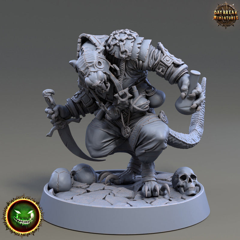 Wererat Assassin Rogue, Ratfolk, Ratman |Resin| Dungeons and Dragons 5e | 28mm,32mm,54m,75mm Scales | Pathfinder D&D | Daybreak Miniatures - Only-Games