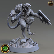 Wererat Sword and Shield, Ratfolk, Ratman |Resin| Dungeons and Dragons 5e | 28mm,32mm,54m,75mm Scales | Pathfinder D&D | Daybreak Miniatures - Only-Games