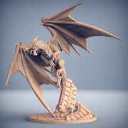Dragonborn Wizard Sorcerer, Battle Mage mounted on Dragon | 28mm, 32mm, 54mm, 75mm Scale Resin| Dungeons and Dragons 5E | Pathfinder | - Only-Games