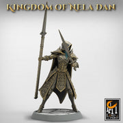 High Elf Ranger Fighter Spear and Sword , Moon Elf,  Eladrin Unpainted  | 28mm, 32mm,54mm,75mm Scales | Dungeons and Dragons | Pathfinder | - Only-Games