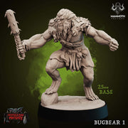Bugbear Fighter Warrior Barbarian Mace | Scales 28mm,32mm,54mm,75mm | Megaboss | Dungeons and Dragons |Pathfinder | Mammoth Factory - Only-Games