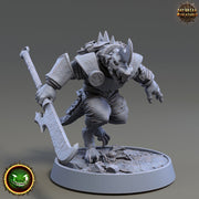 Wererat 2handed weapon ,Ratfolk, Ratman |Resin| D and D 5e|28mm,32mm,54m,75mm Scales | Pathfinder D&D | Daybreak Miniatures - Only-Games
