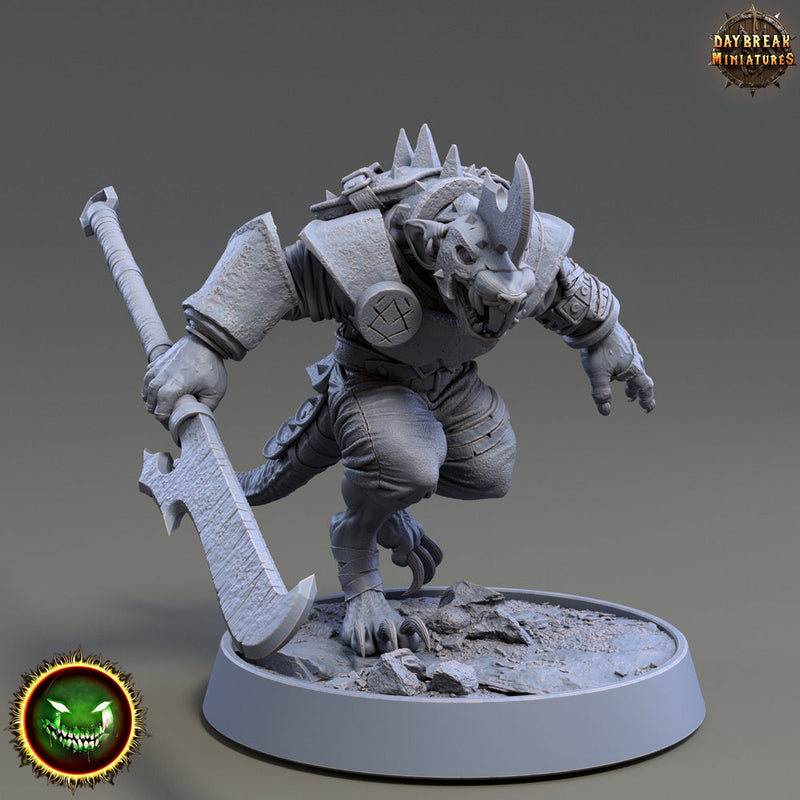 Wererat 2handed weapon ,Ratfolk, Ratman |Resin| D and D 5e|28mm,32mm,54m,75mm Scales | Pathfinder D&D | Daybreak Miniatures - Only-Games