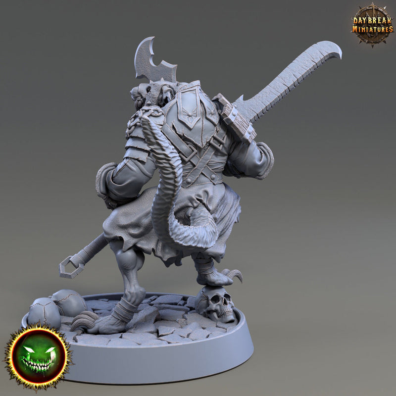 Wererat 2handed Weapon, Ratfolk, Ratman |Resin| Dungeons and Dragons 5e | 28mm,32mm,54m,75mm Scales | Pathfinder D&D | Daybreak Miniatures - Only-Games