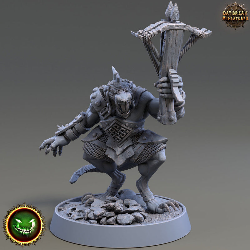 Wererat Crossbow Expert, Ratfolk, Ratman |Resin| Dungeons and Dragons 5e | 28mm,32mm,54m,75mm Scales | Pathfinder D&D | Daybreak Miniatures - Only-Games