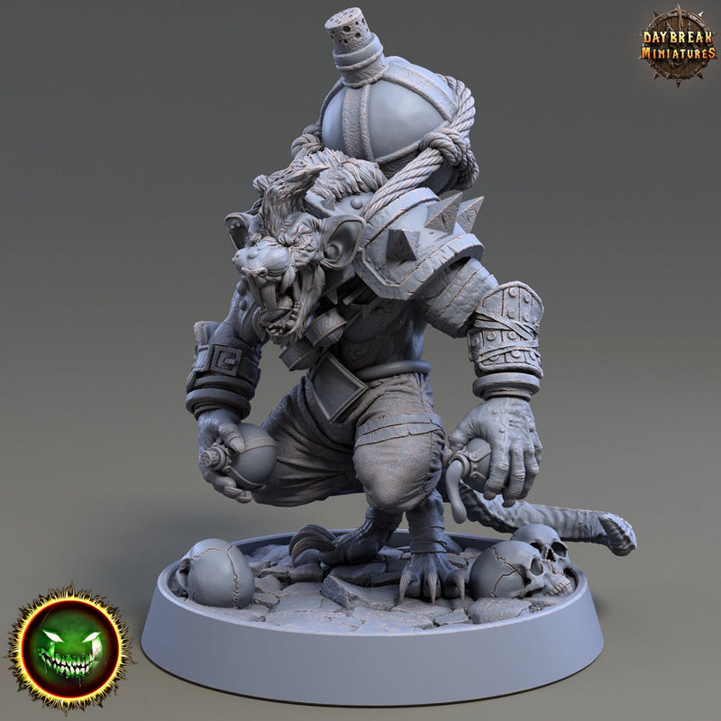Wererat Artificer, Ratfolk, Ratman |Resin| Dungeons and Dragons 5e | 28mm,32mm,54m,75mm Scales | Pathfinder D&D | Daybreak Miniatures - Only-Games