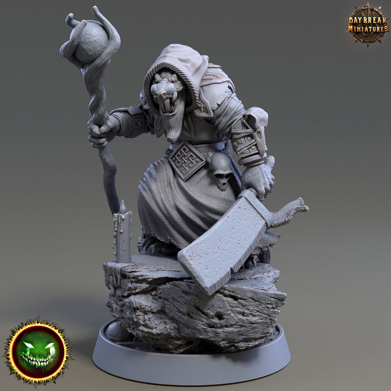 Wererat Warlock Wizard, Ratfolk, Ratman |Resin| Dungeons and Dragons 5e | 28mm,32mm,54m,75mm Scales | Pathfinder D&D | Daybreak Miniatures - Only-Games